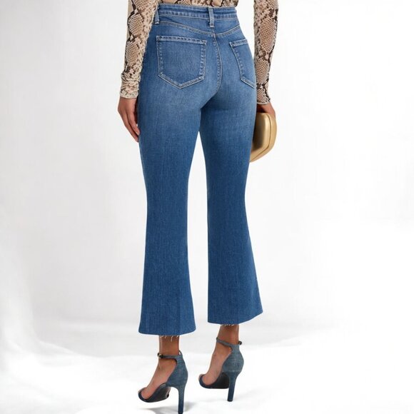 L'Agence Kendra High Rise Crop Flare Jeans Size 30 - Picture 2 of 13